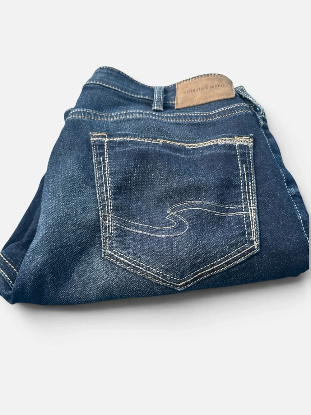 Men's Silver Jeans Grayson Classic Straight Jeans in Dark Blue 36x 34